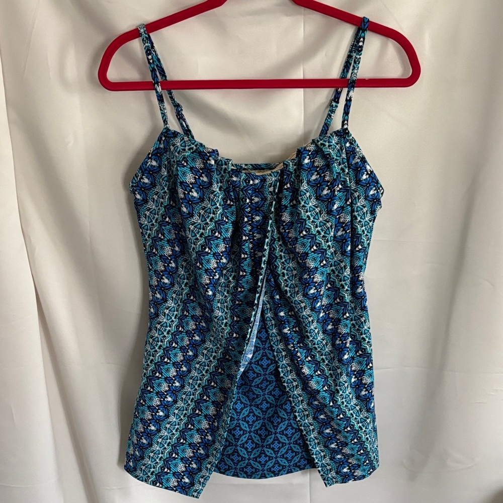 Miraclesuit Blue Patterned Swim Camisole
